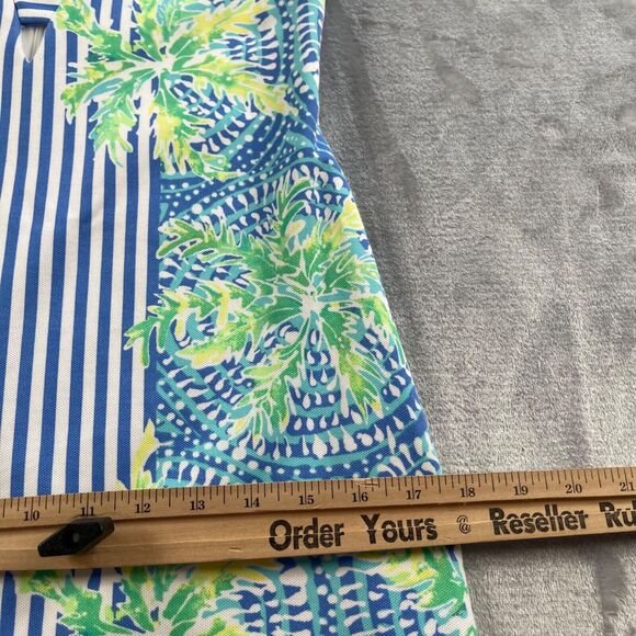 Lilly Pulitzer Dress XS Chiara Bennet Blue Stripe Tropic Print Cut Out Shift - Picture 11 of 15